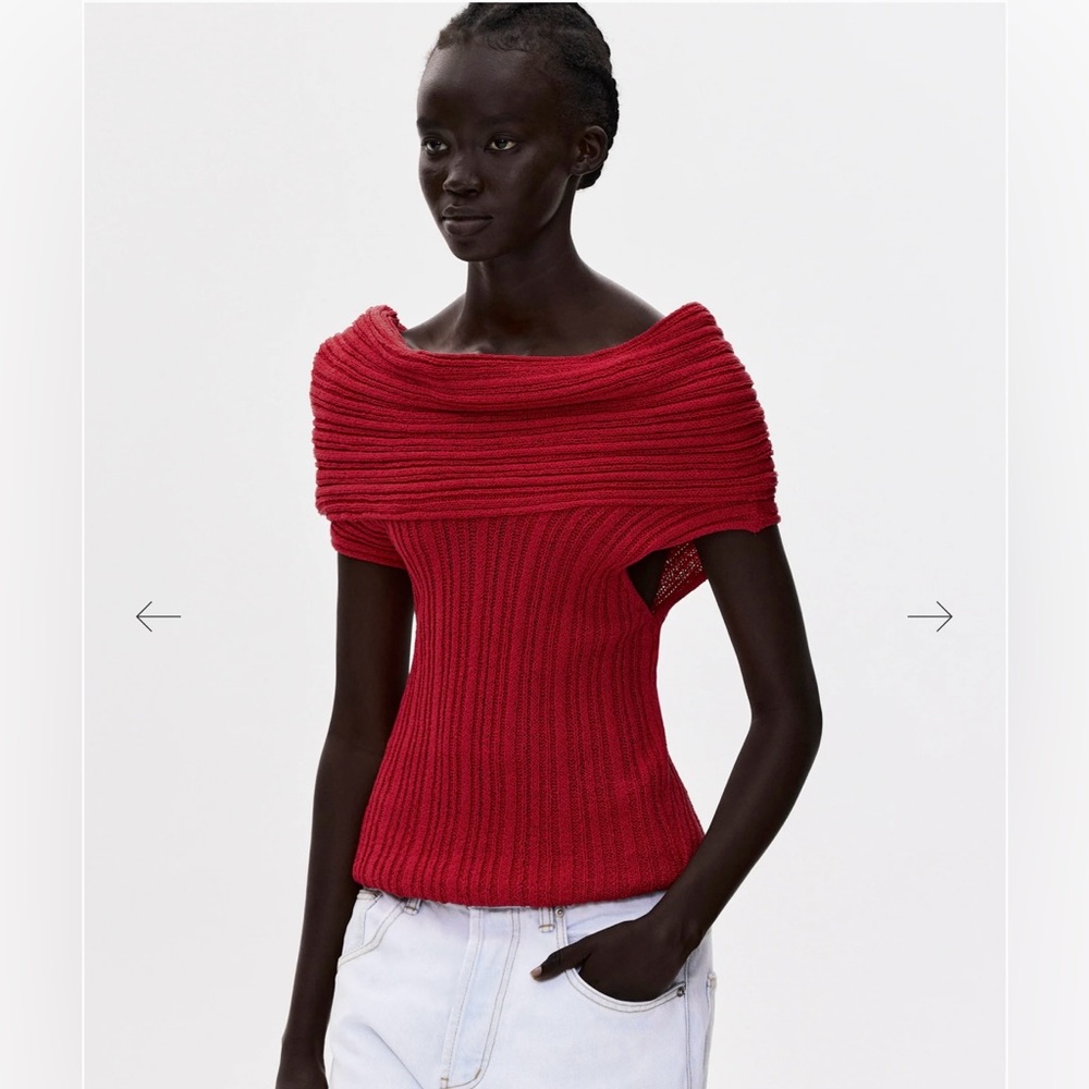 Source Unknown Becca Sleeveless High Roll Knit, Red